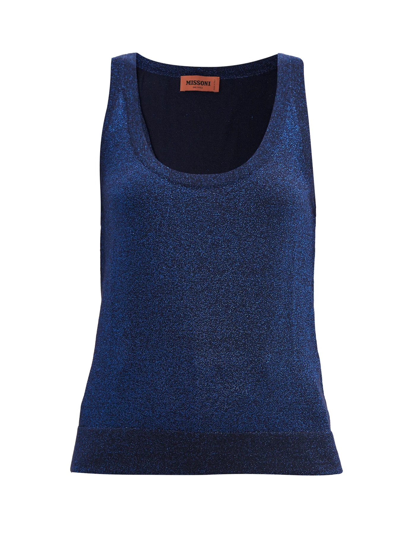 Scoop-neck Lurex wool-blend tank top - 1