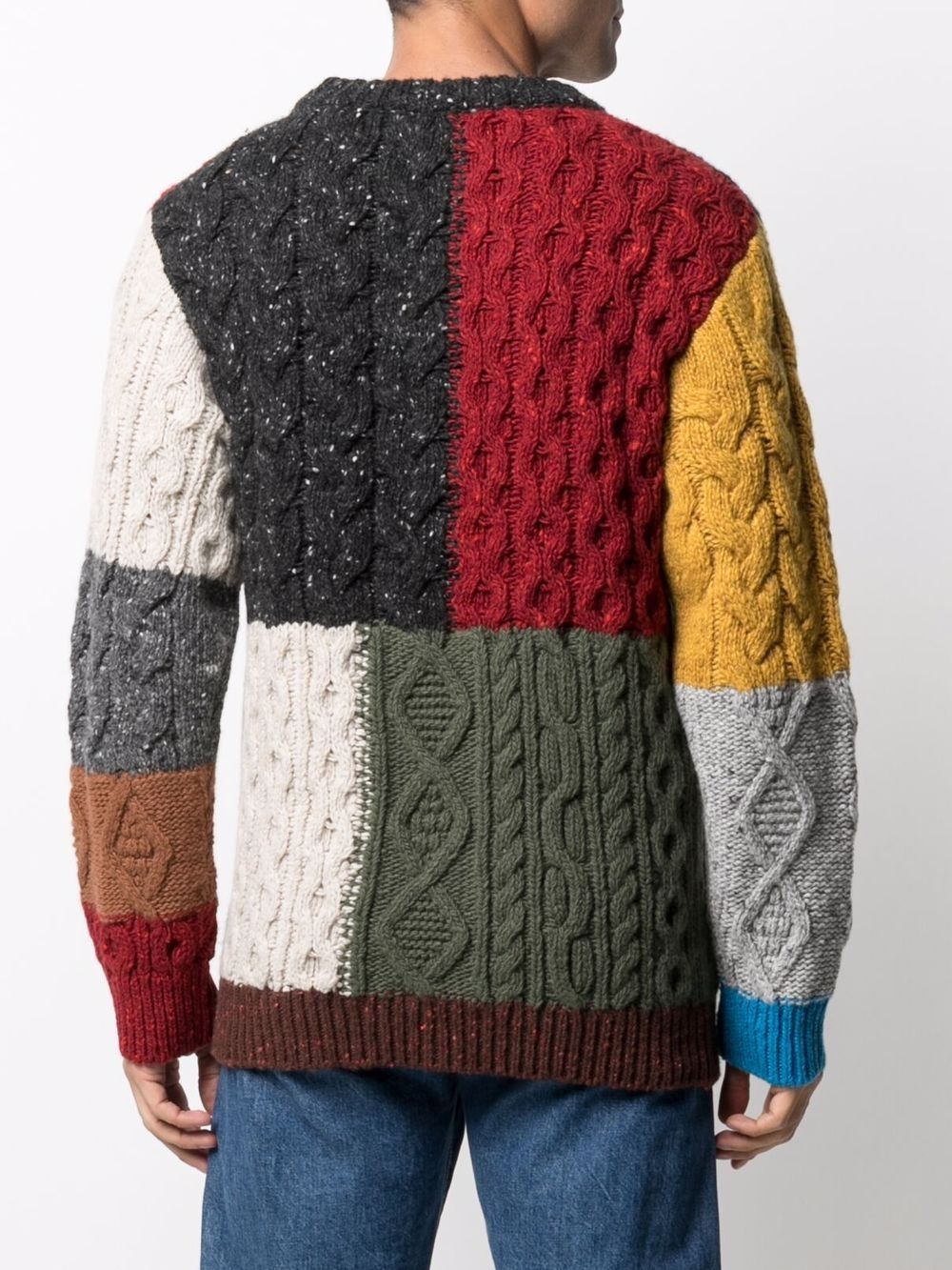 multi-panel cable-knit jumper - 4