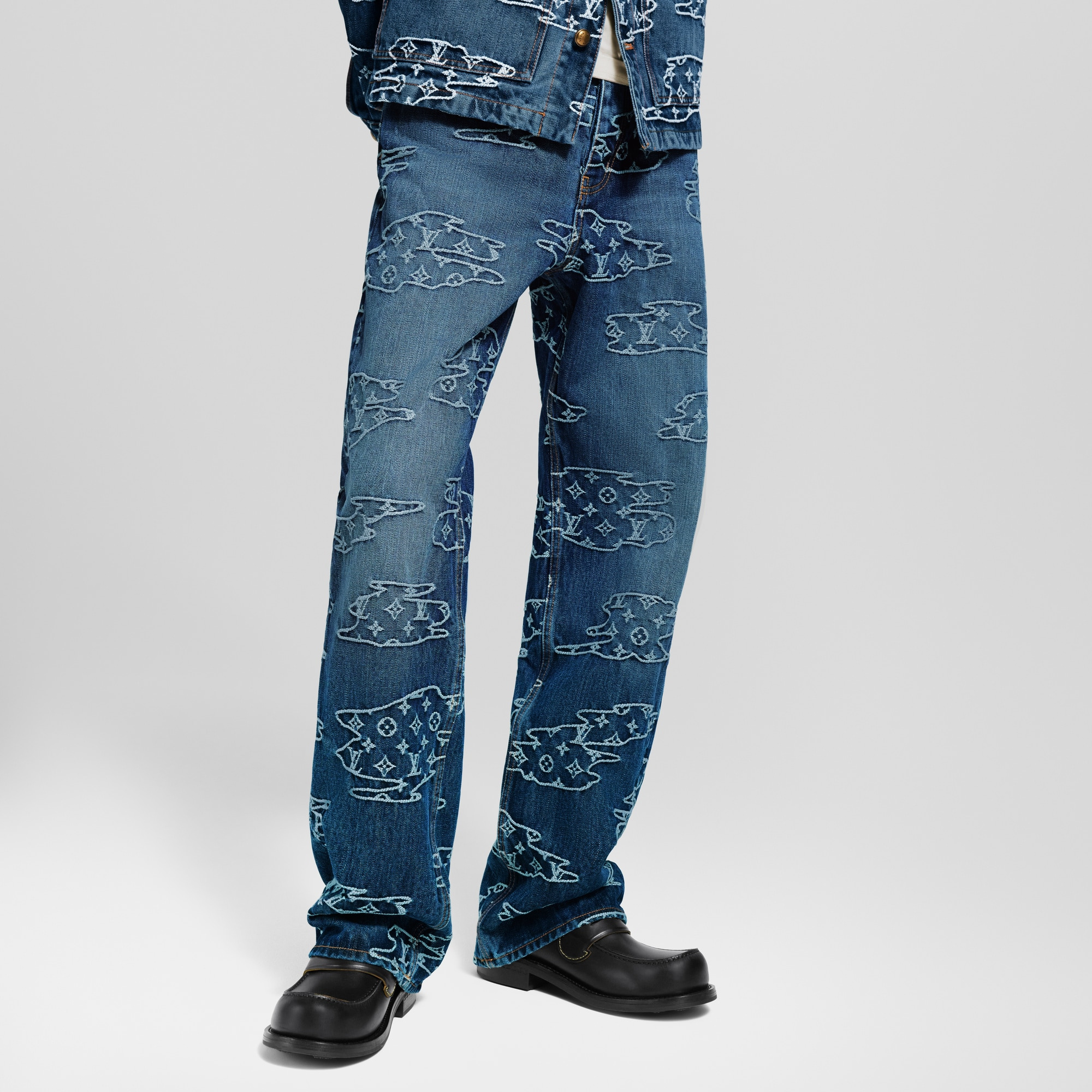 Monogram Denim Skate Pants - 2
