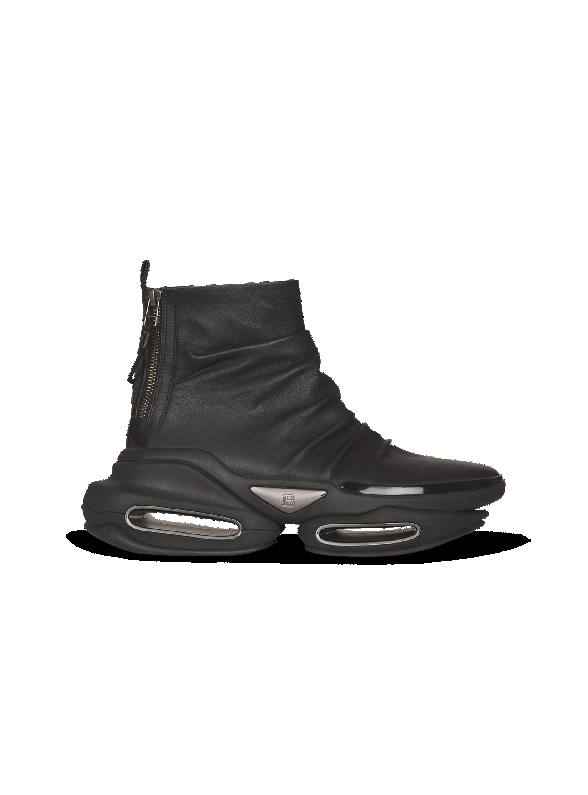 Draped leather B-Bold high-top sneakers - 1