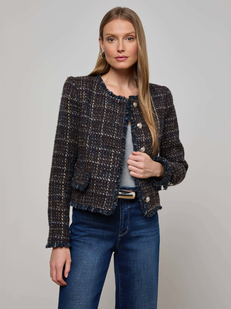 L'AGENCE Zaya Tweed Jacket outlook