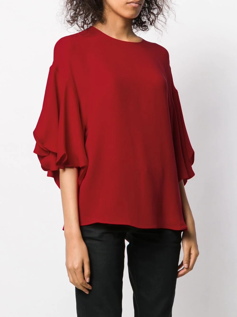 frilled tulip-sleeve blouse - 3