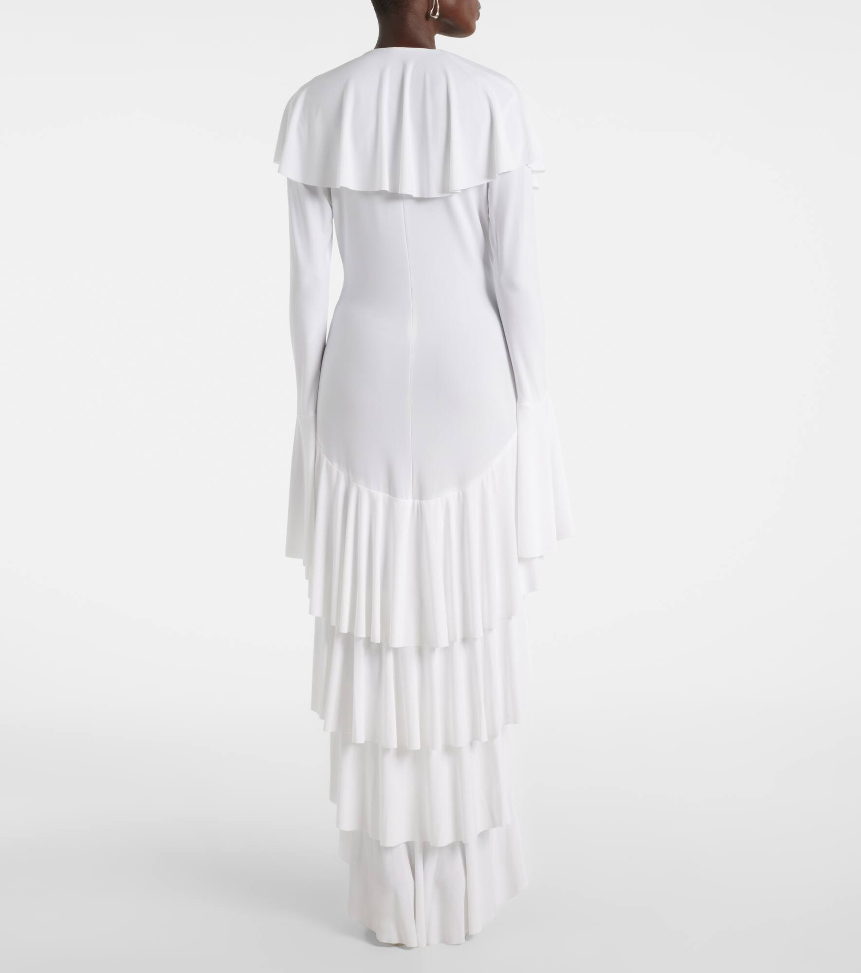 Tiered ruffled asymmetric maxi dress - 3