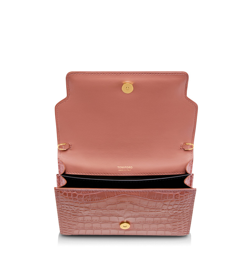 SHINY STAMPED CROCODILE LEATHER WHITNEY MINI BAG 4