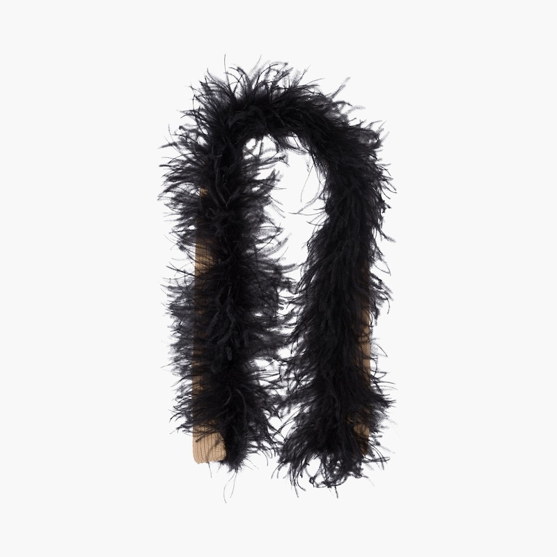 Cashmere scarf with feathers - 2