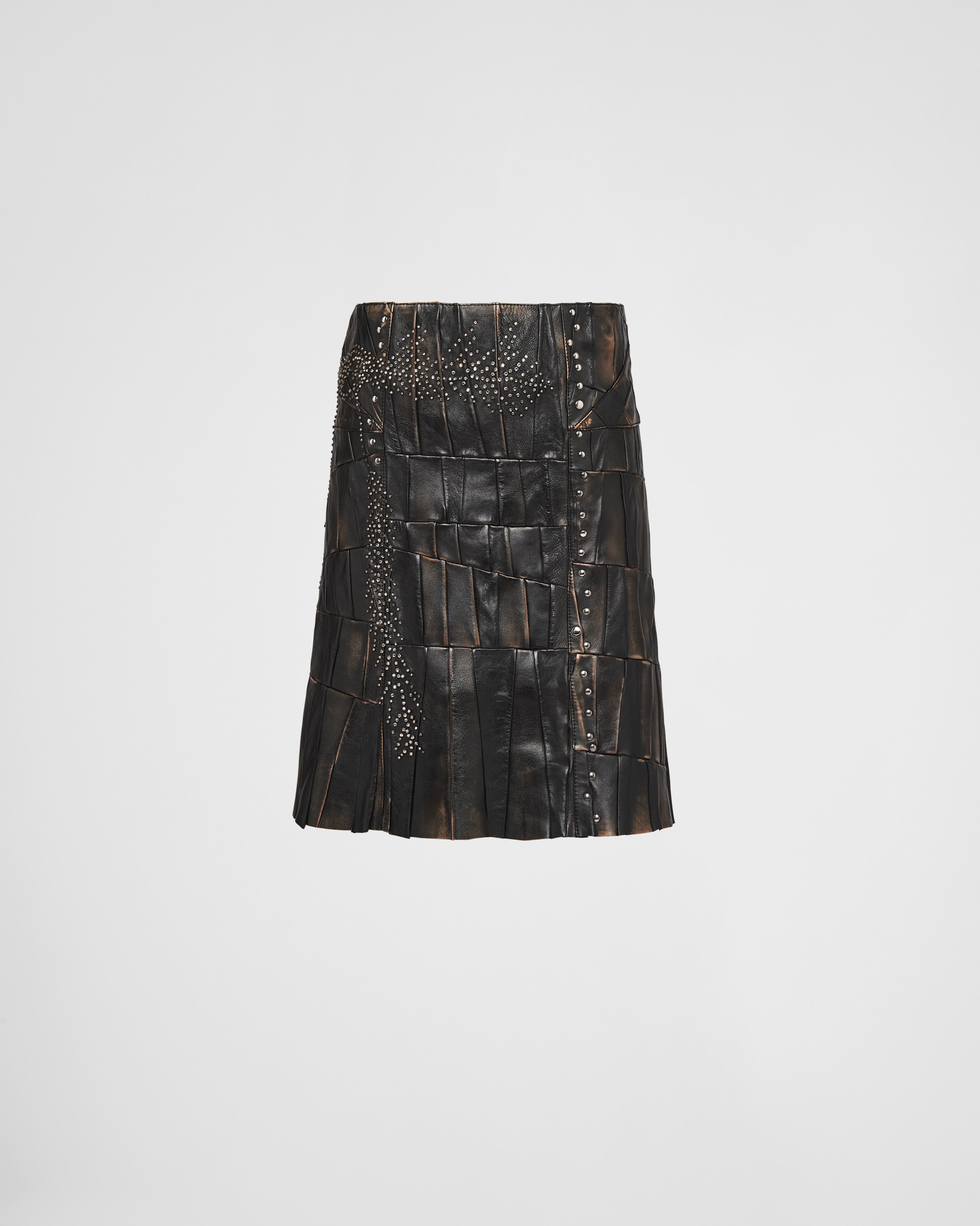 Nappa leather patchwork skirt - 1