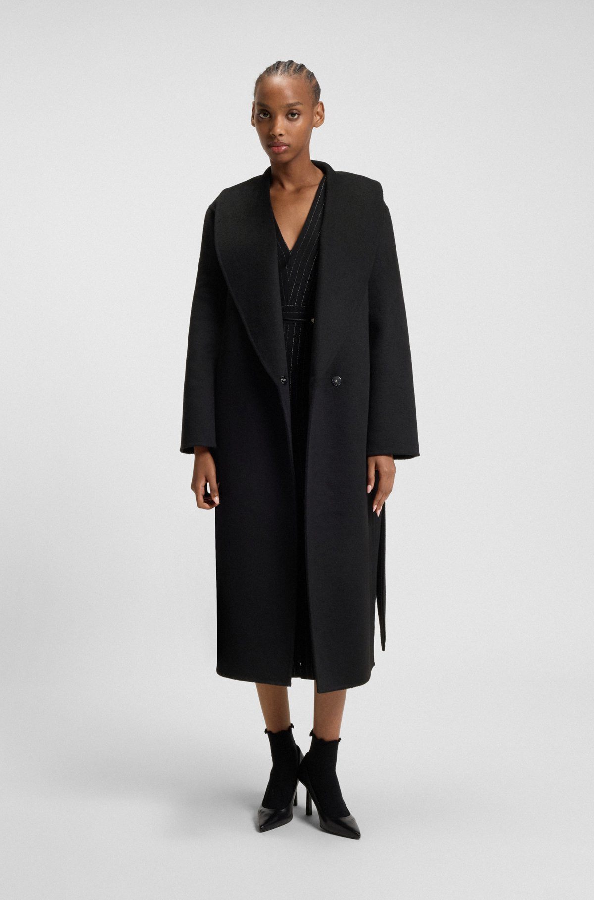 RELAXED-FIT ROBE-STYLE COAT WITH TIE-UP BELT - 2