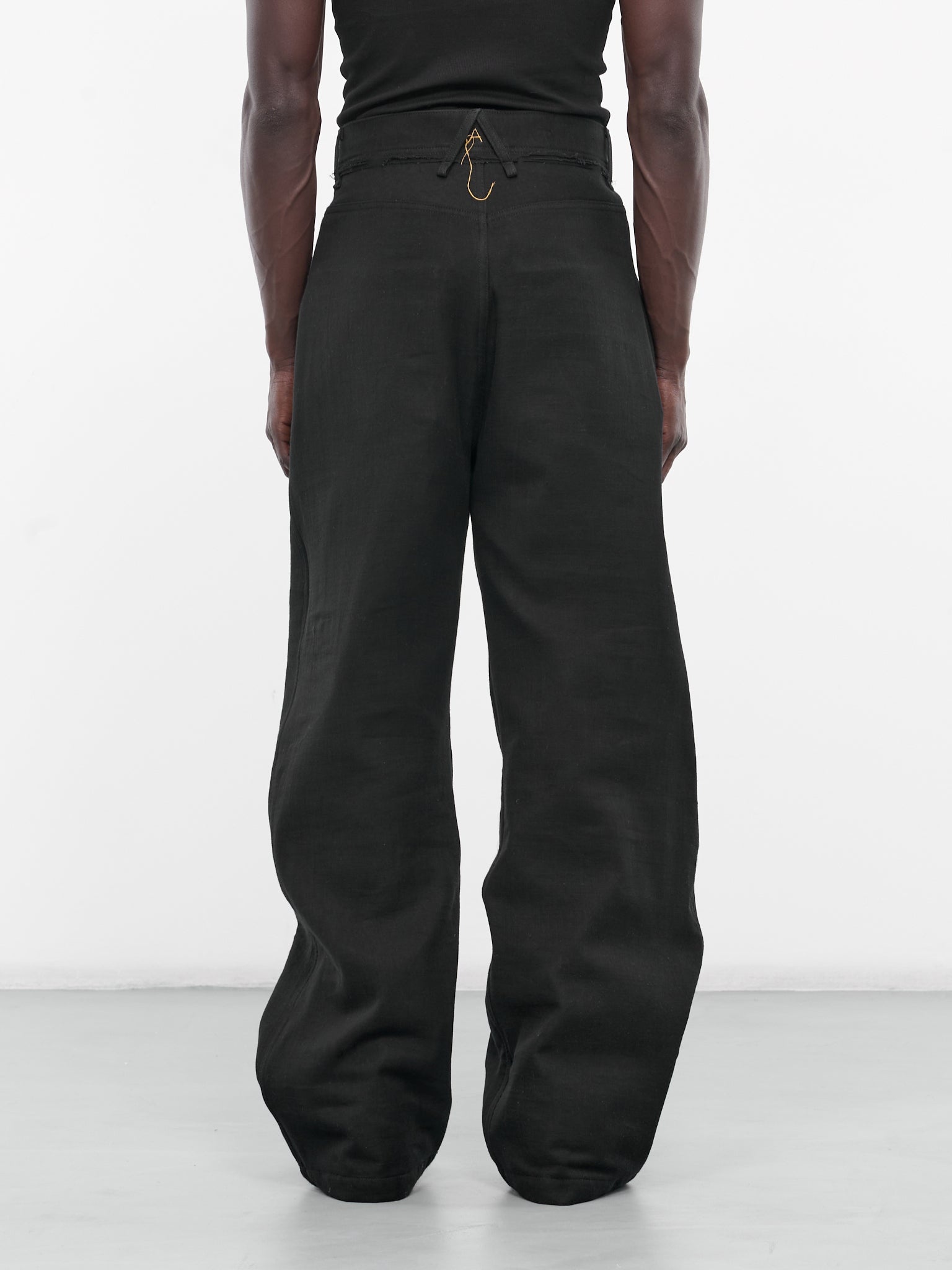 Gauze Baggy Denim Trousers - 3
