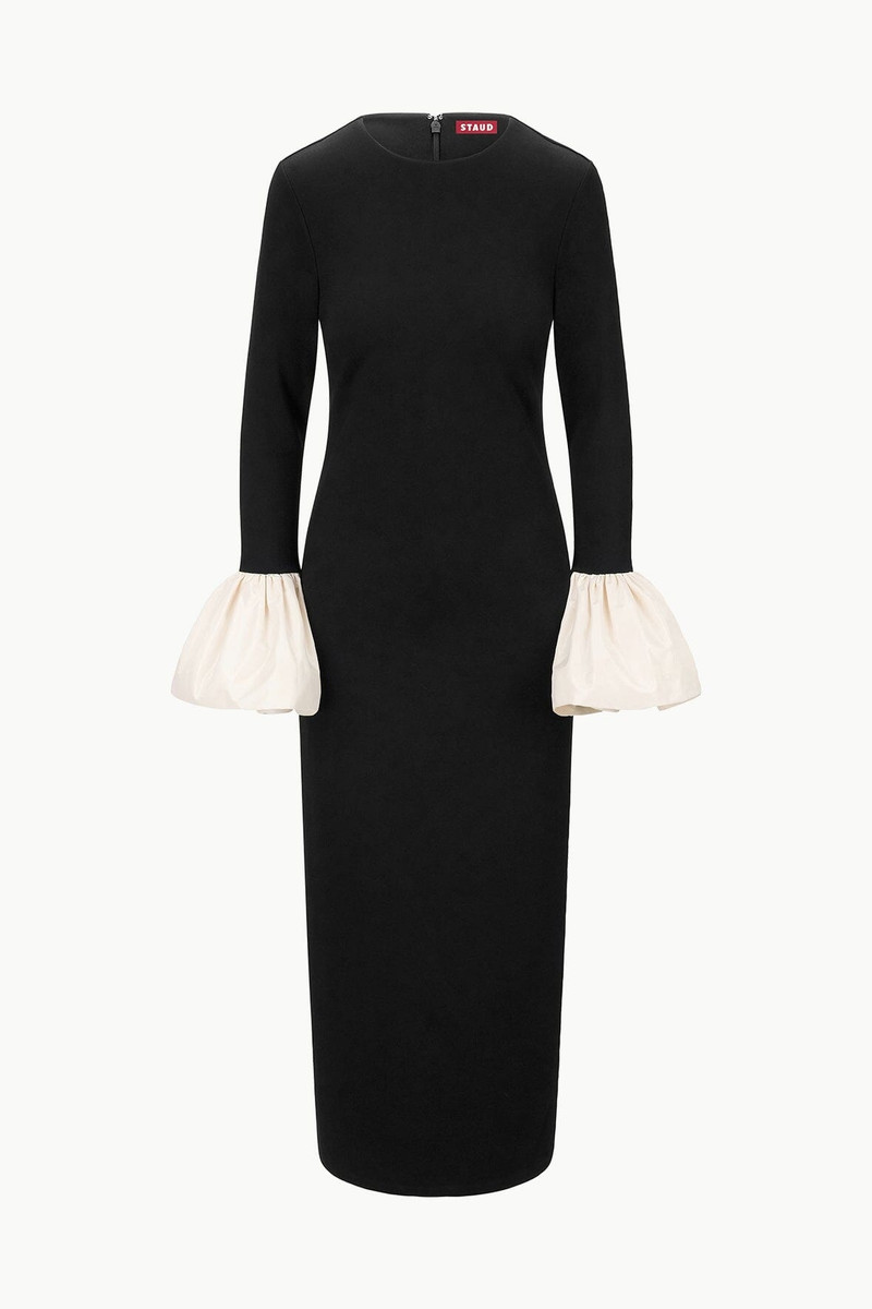 STAUD HAWTHORNE MAXI DRESS BLACK IVORY - 1