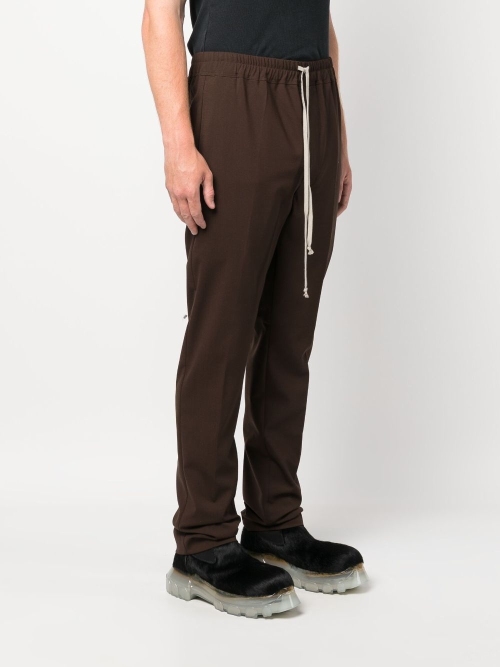 slim-cut drawstring-waistband trousers - 3
