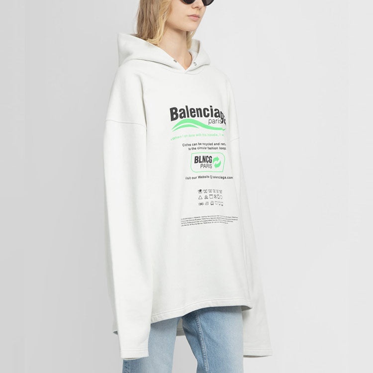 Balenciaga Dry Cleaning Boxy Hoodie 'White' 661711TKVF99085 - 4