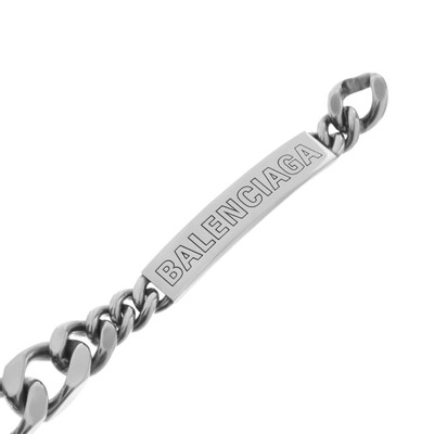 BALENCIAGA Plate Twist Bracelet in Antique Silver outlook