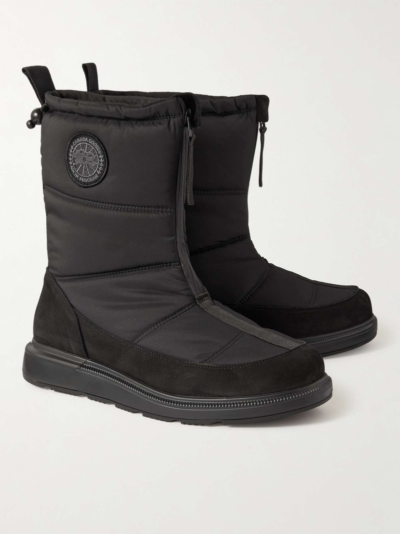 Crofton Nubuck-Trimmed Quilted Shell Boots 4