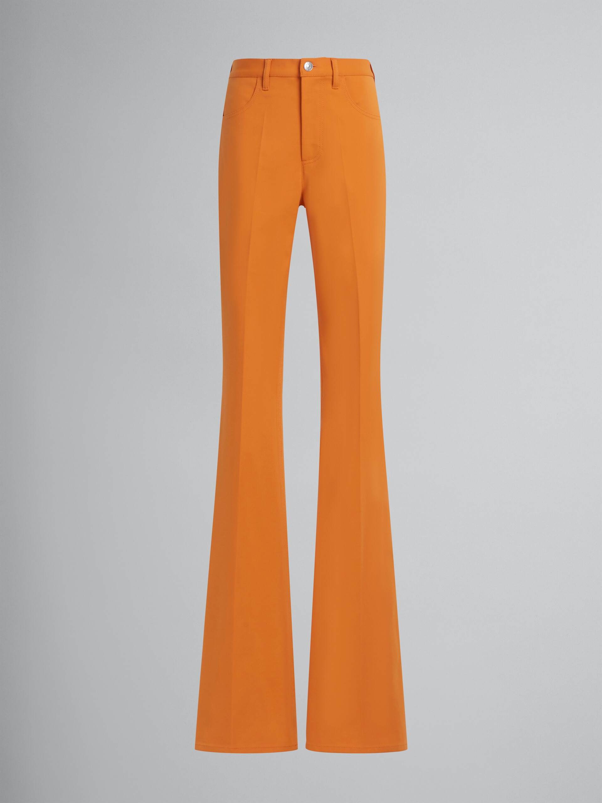 ORANGE FLARED JERSEY TROUSERS - 1