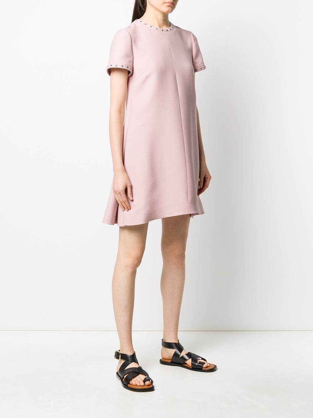 embellished trim flared dress - 3