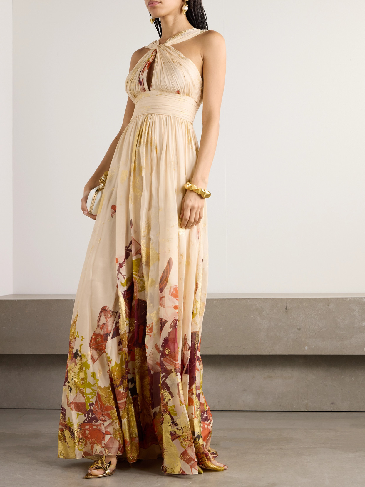 Antique Shard Metallic Printed Silk-chiffon Gown - 2