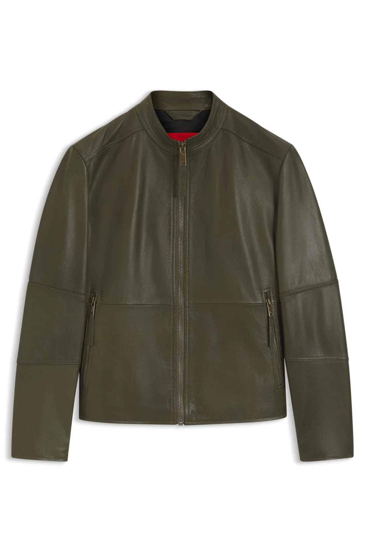 GRAINED-LEATHER JACKET IN A SLIM FIT - 1