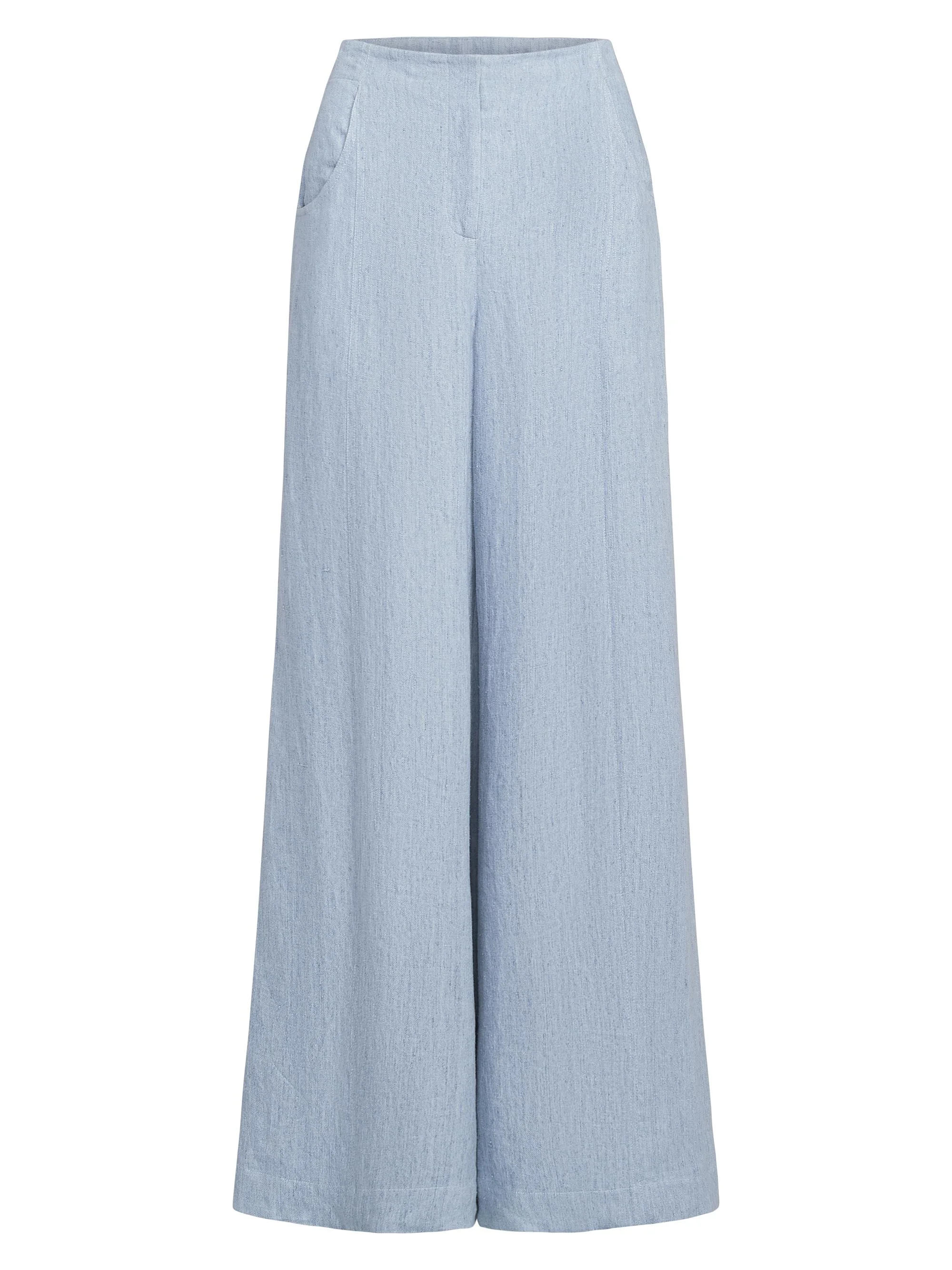 Women's Demie Hemp High-Rise Wide-Leg Pants - Light Indigo - 1