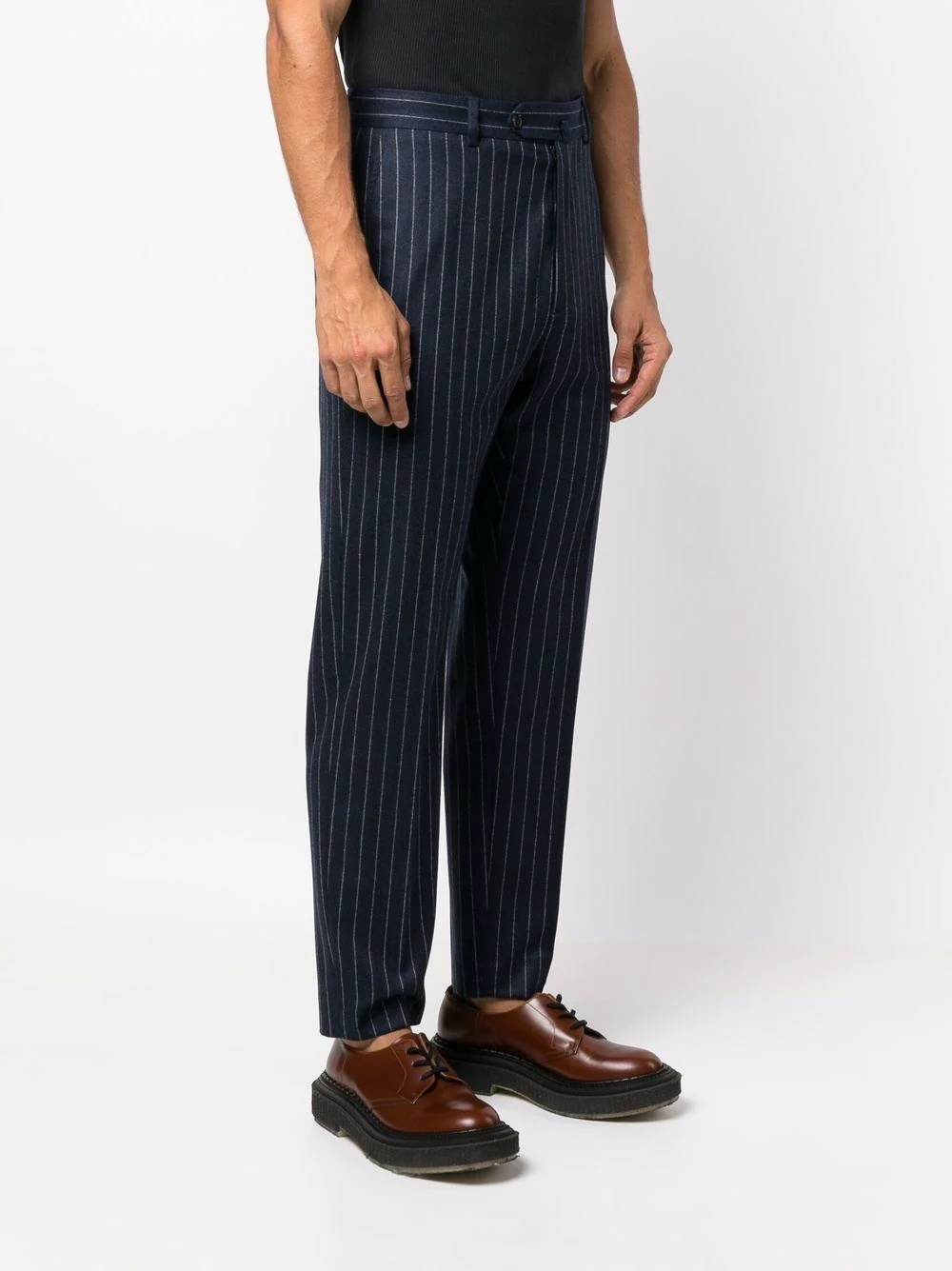 tapered pinstripe-print trousers - 3