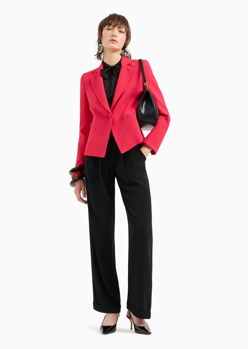 EMPORIO ARMANI Cady crêpe jacket with lapels outlook