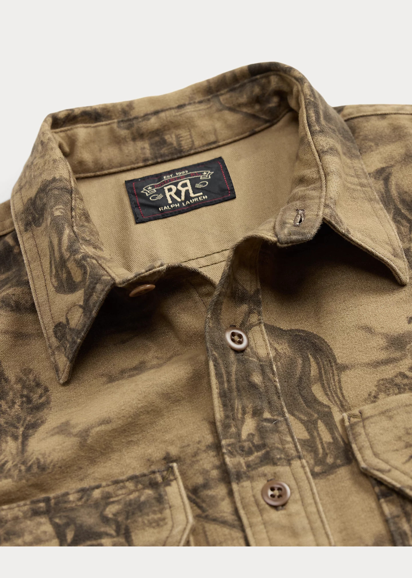 Equestrian-Print Moleskin Workshirt - 3
