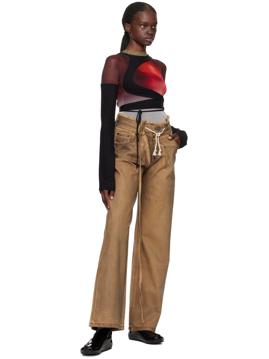 SSENSE Exclusive Orange Jeans - 4