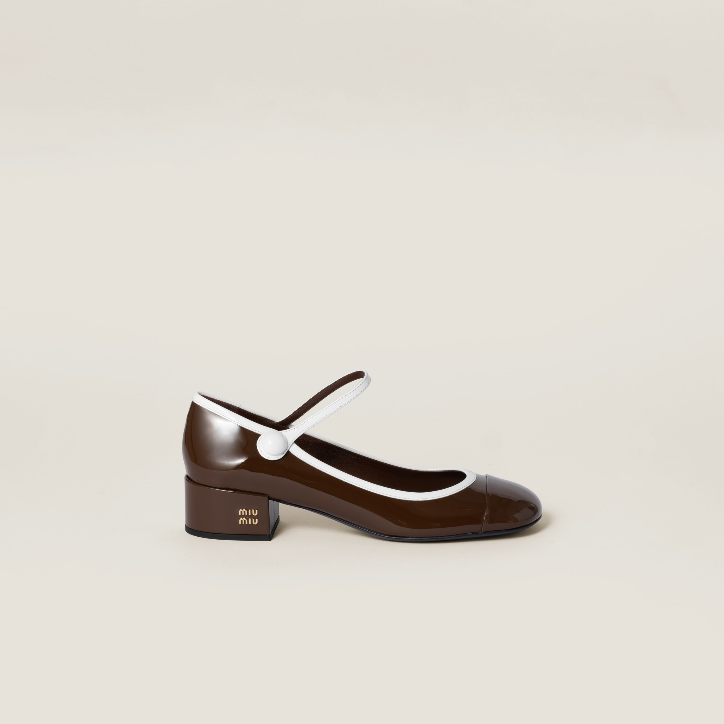 Miu Miu Two-tone patent leather Mary Jane pumps | REVERSIBLE