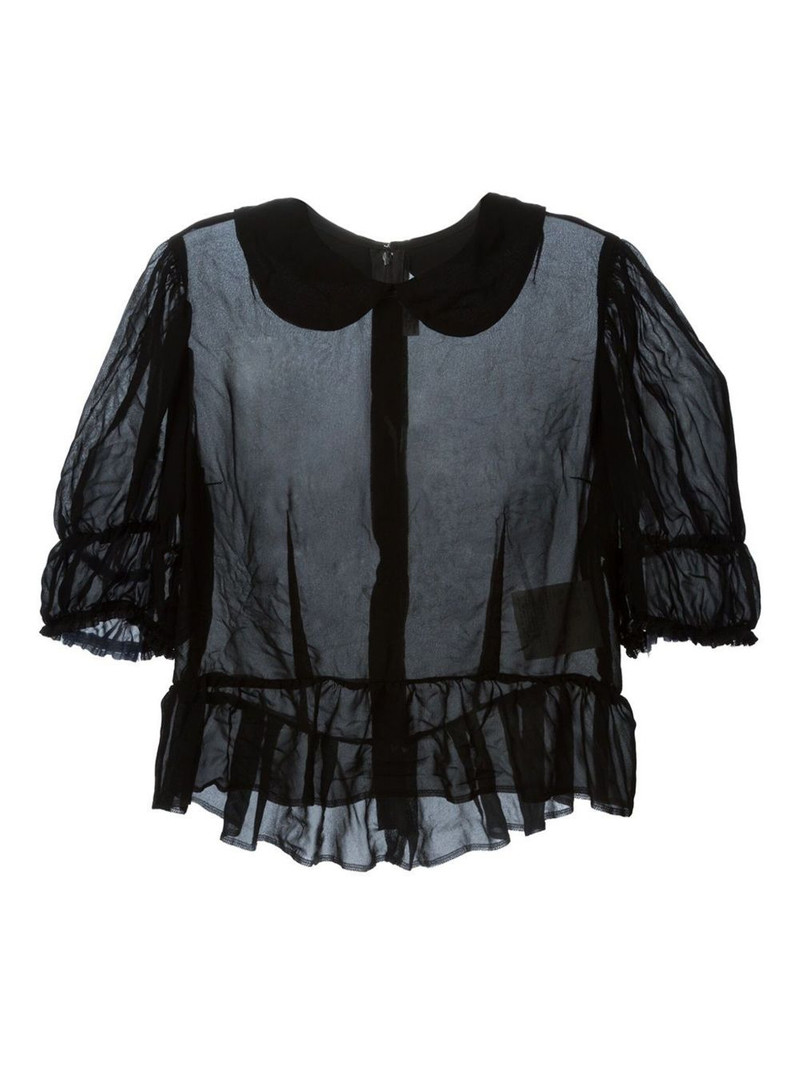 peter pan collar sheer blouse 1