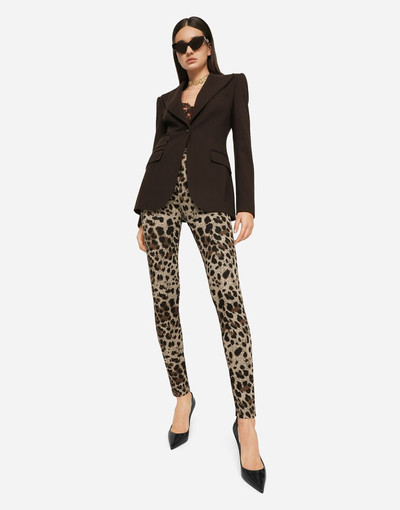 Dolce & Gabbana Jersey leggings with jacquard leopard design outlook