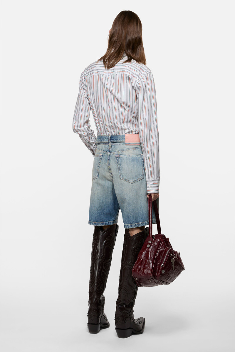 Denim shorts - loose fit - Mid Blue 4