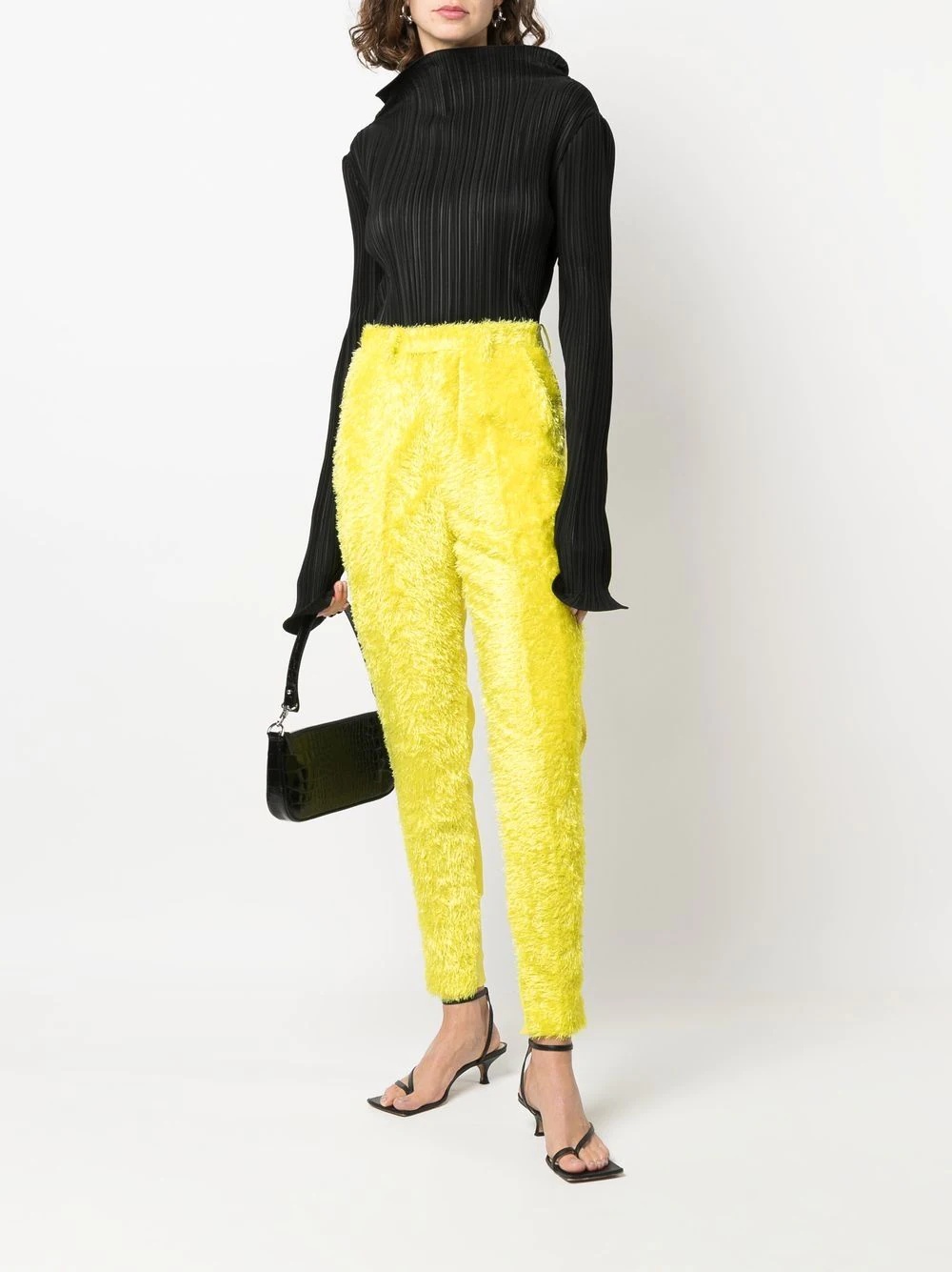 textured high-waisted  trousers - 2