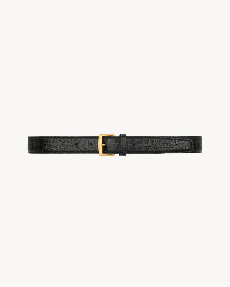 SQUARE BUCKLE BELT IN CROCODILE-EMBOSSED LEATHER 1