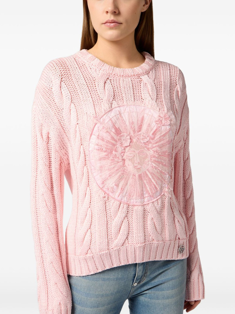round-neck sun-embroidered sweater 4