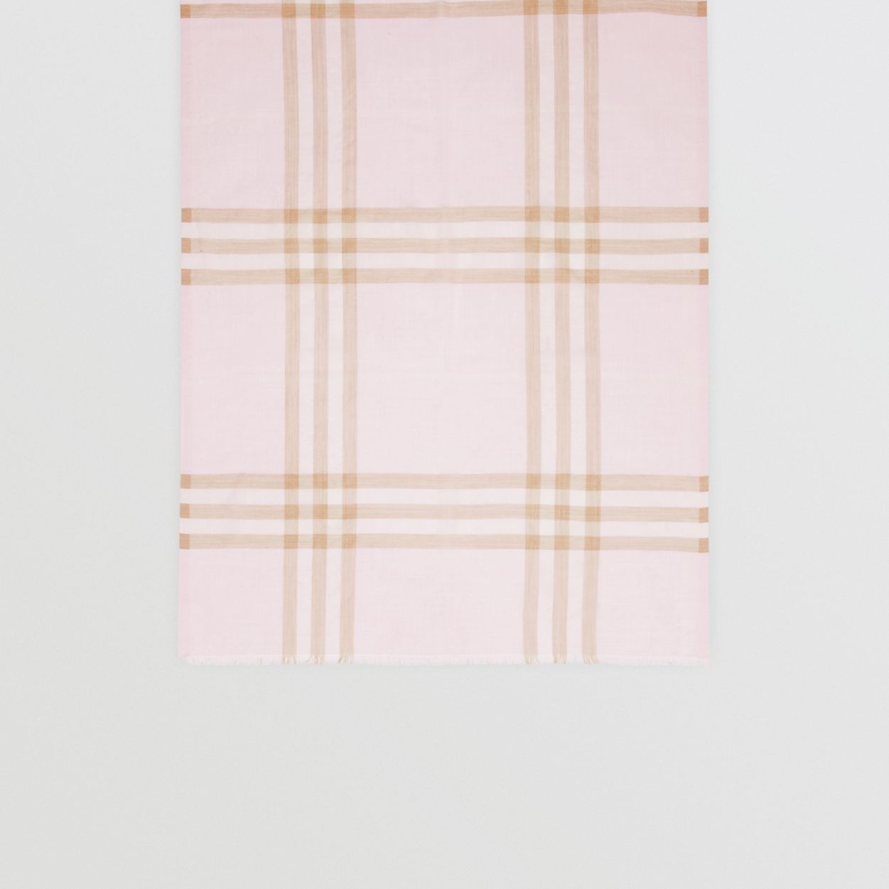 Lightweight Check Wool Silk Scarf - 5