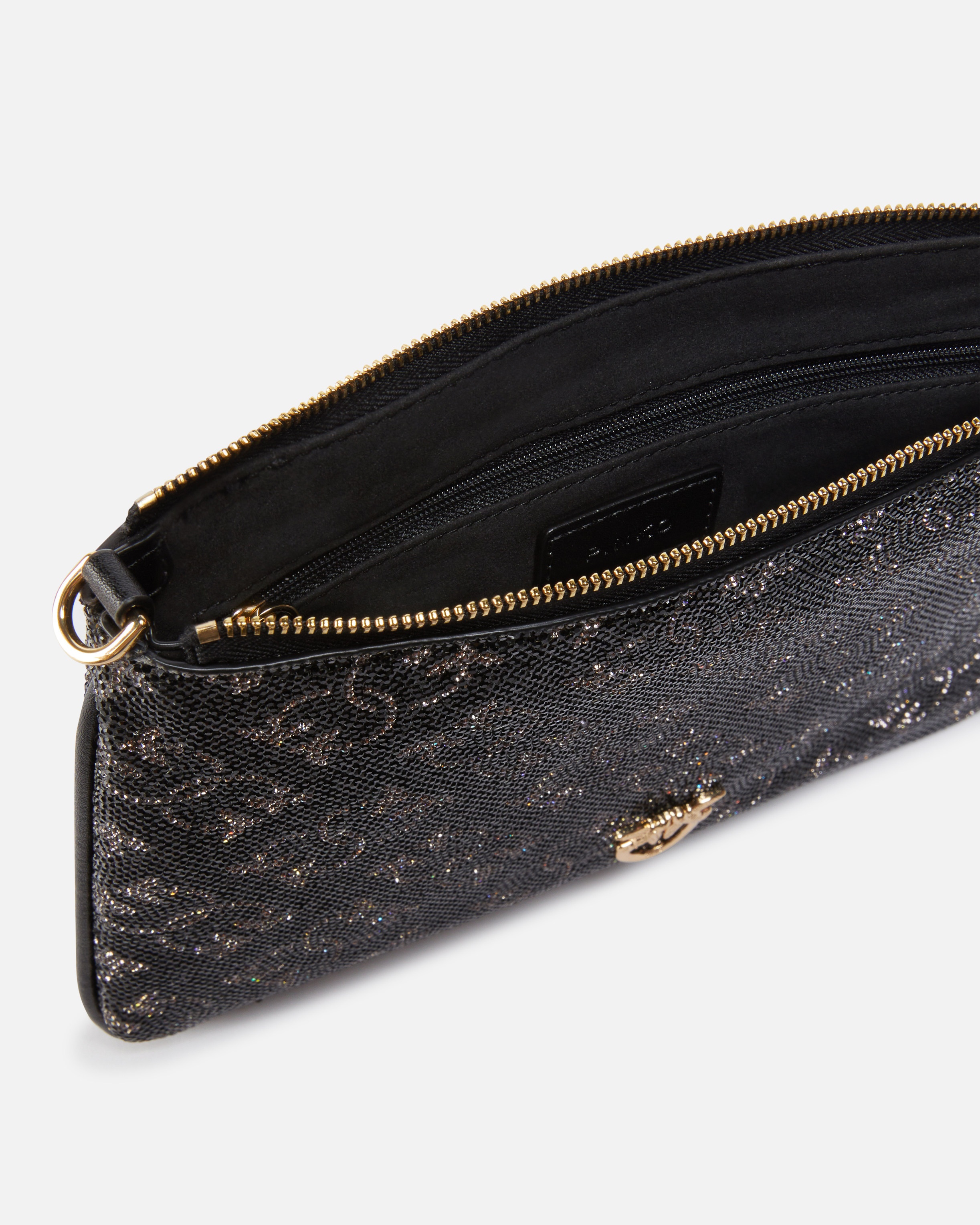 RHINESTONED MONOGRAM CLUTCH WITH SHOULDER STRAP - 4