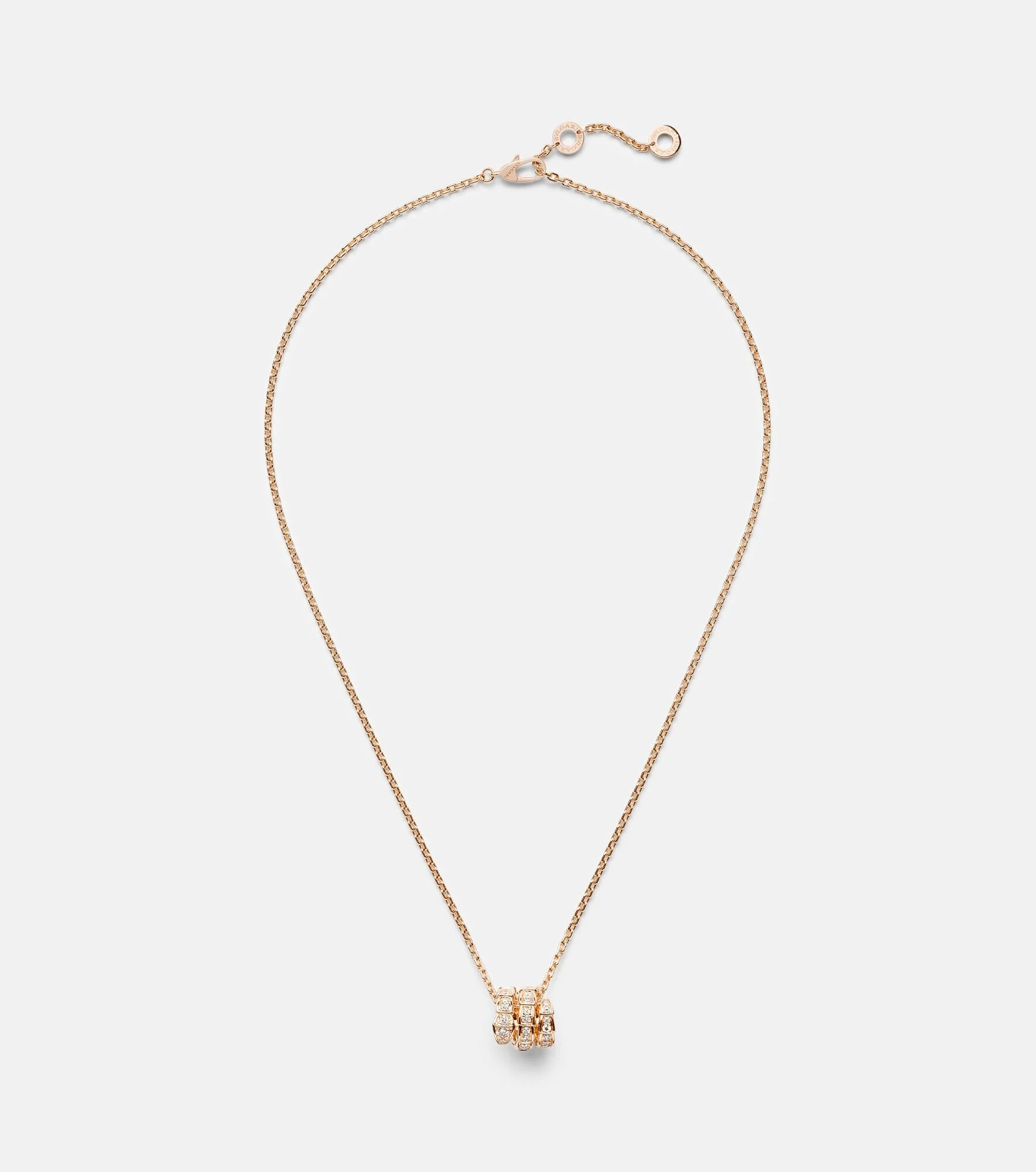 Serpenti Viper 18kt rose gold pendant necklace with diamonds - 1