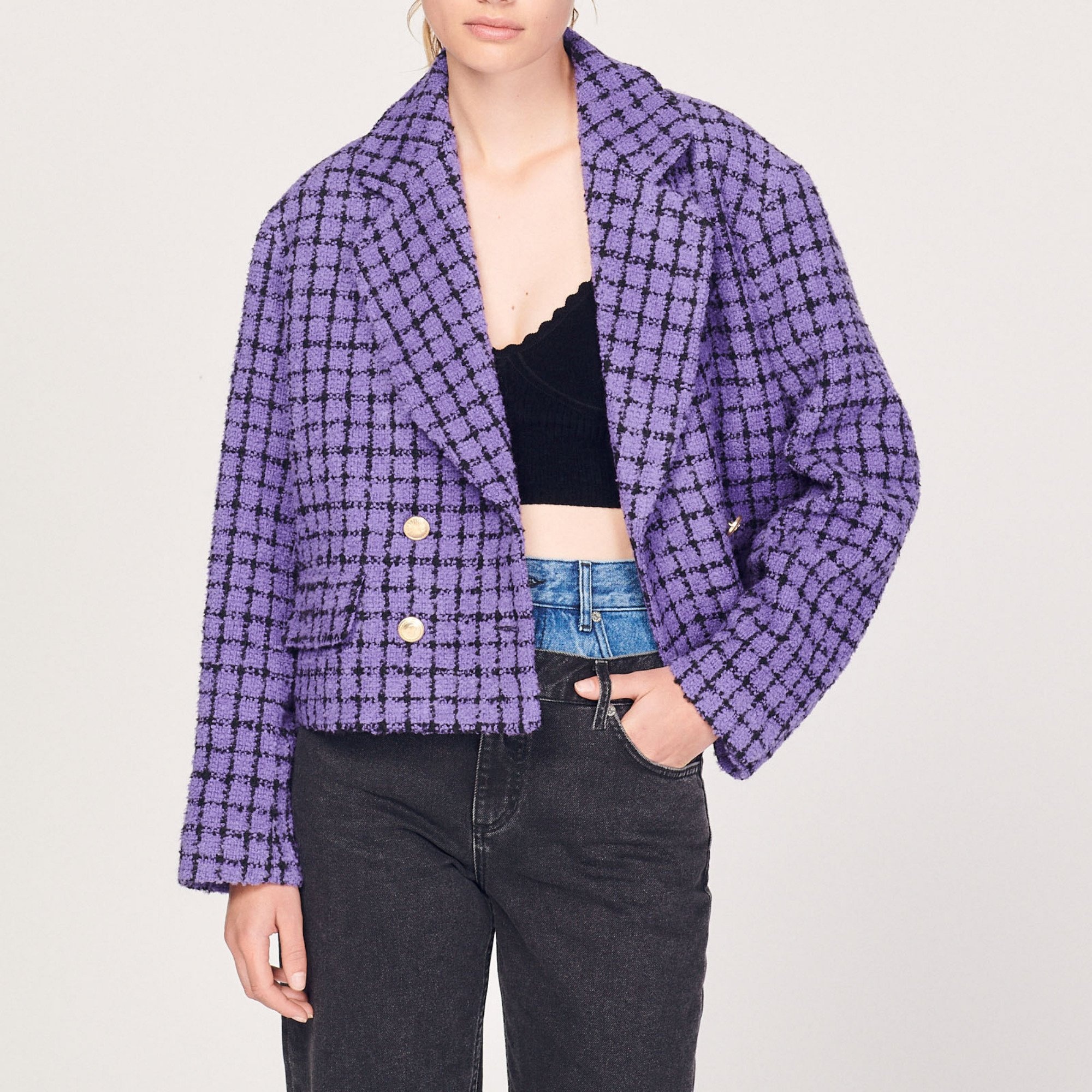 Cropped tweed jacket - 5