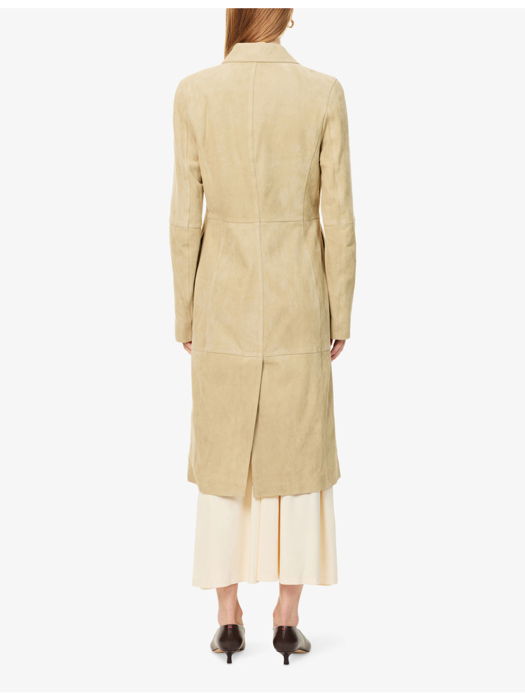 Notch-Lapels Two-Slip-Pockets Suede Coat - 4