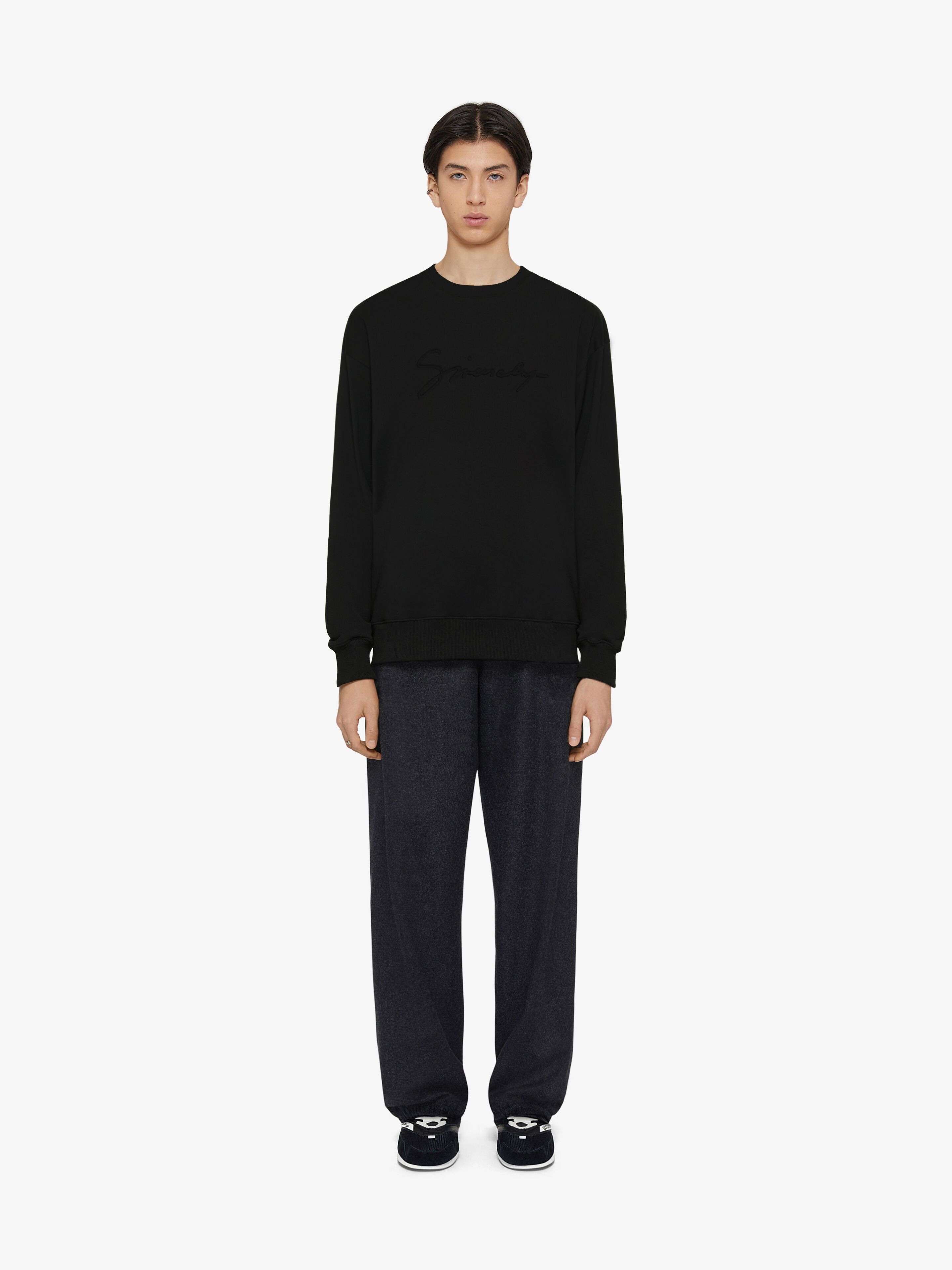 SWEATSHIRT IN FLEECE WITH GIVENCHY SIGNATURE - 2