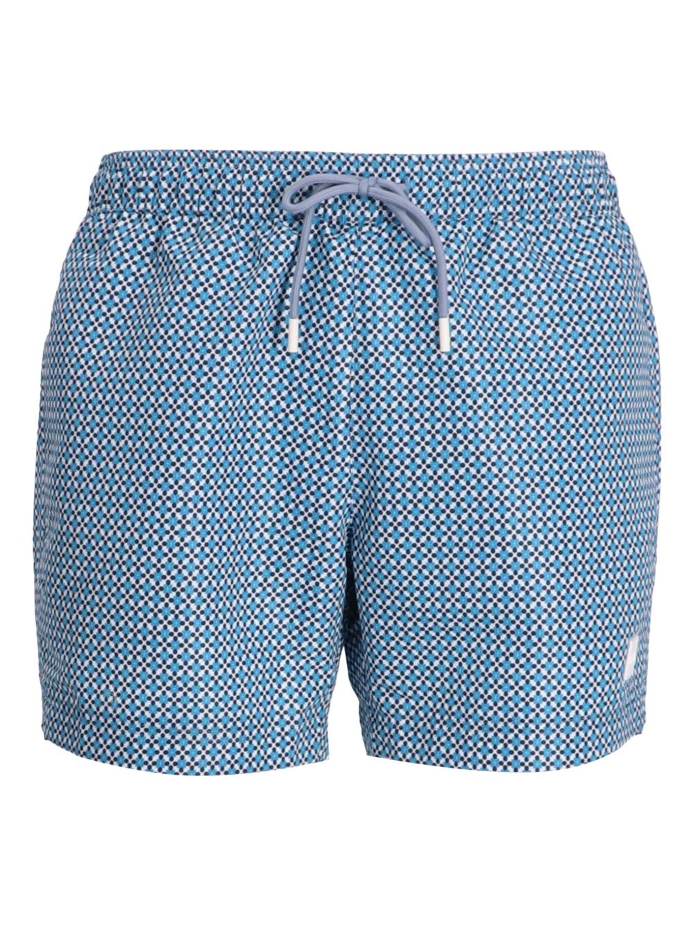 geometric-pattern swim shorts - 1