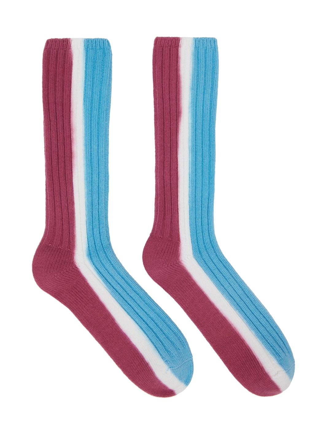 Red & Blue Vertical Dye Socks - 1
