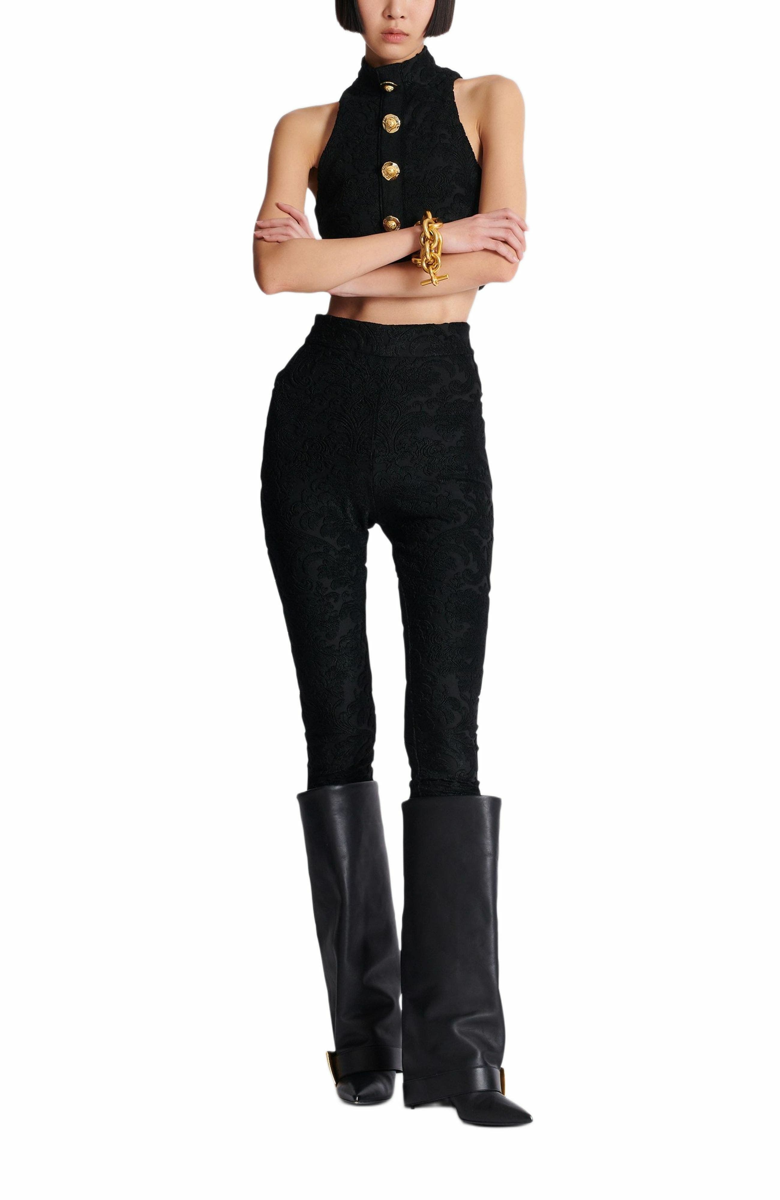 Balmain Baroque patterned leggings in Black at Nordstrom - 3