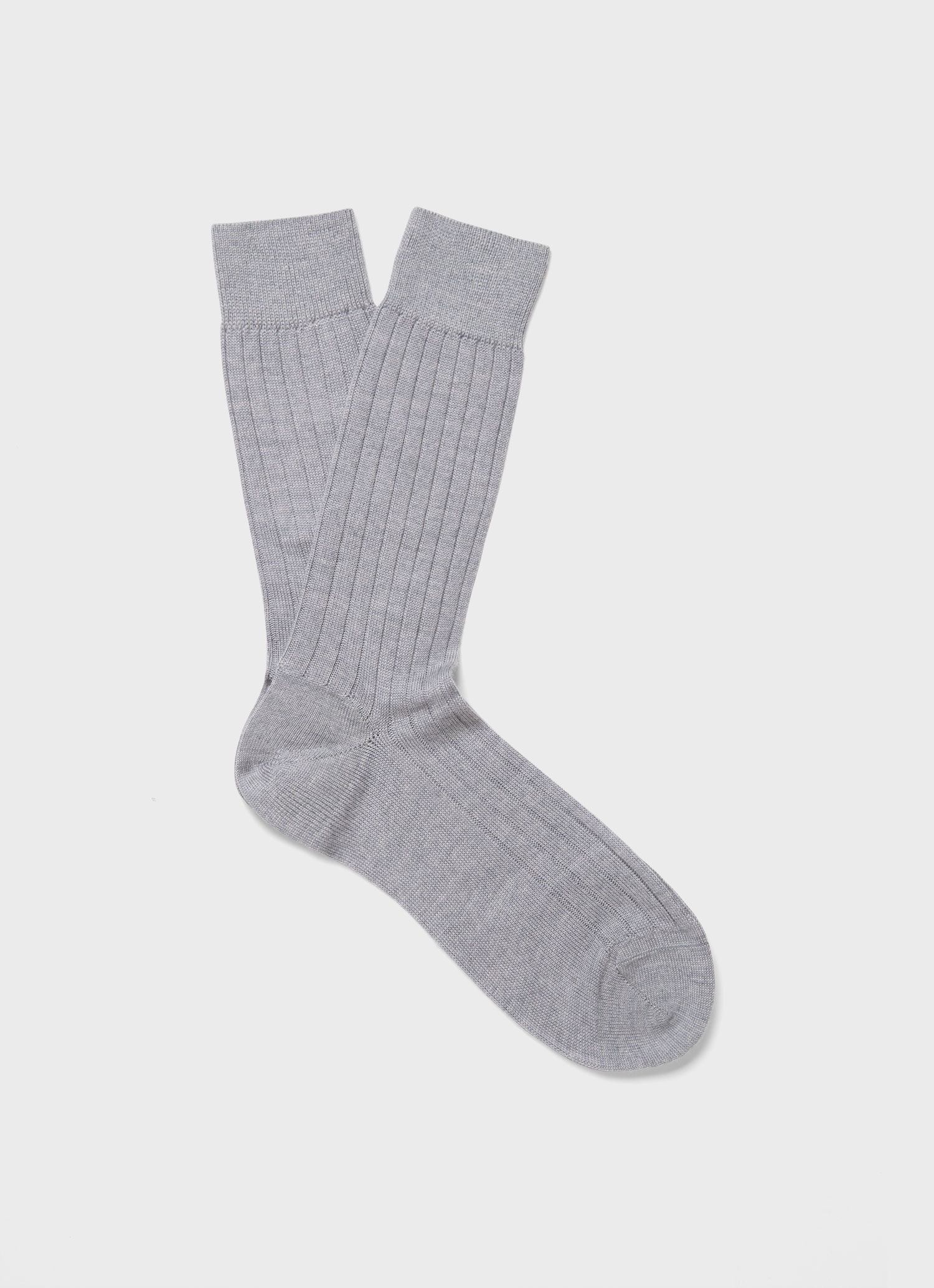 Merino Wool Rib Socks - 1