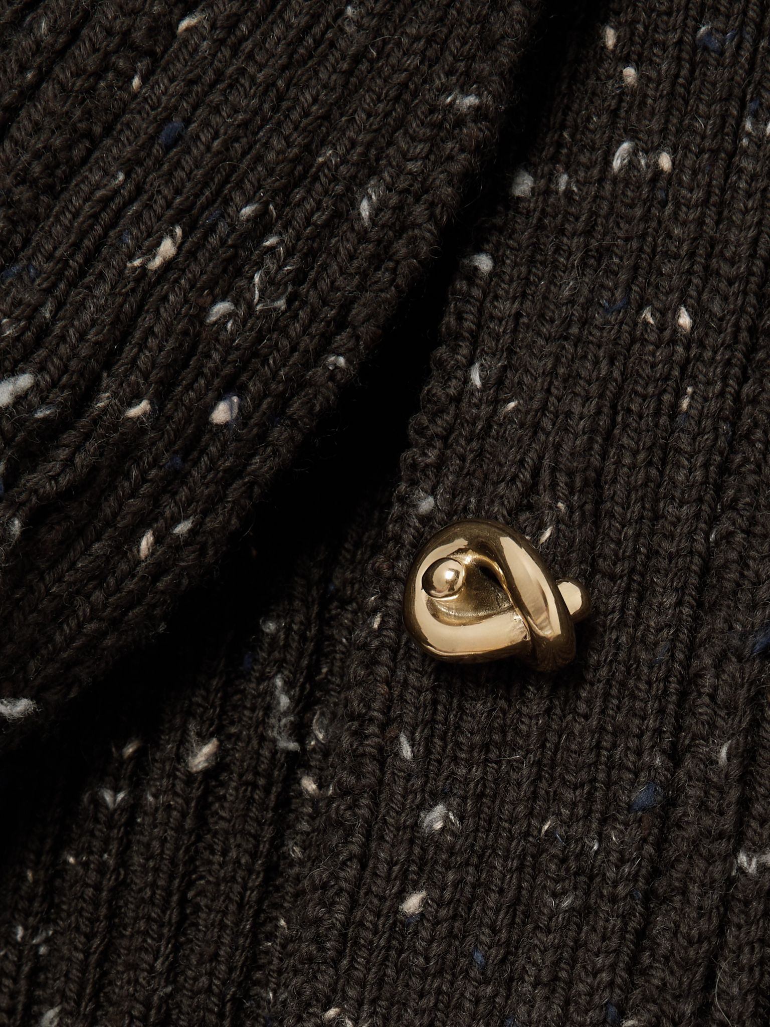Ribbed wool-blend cardigan Brown - 4