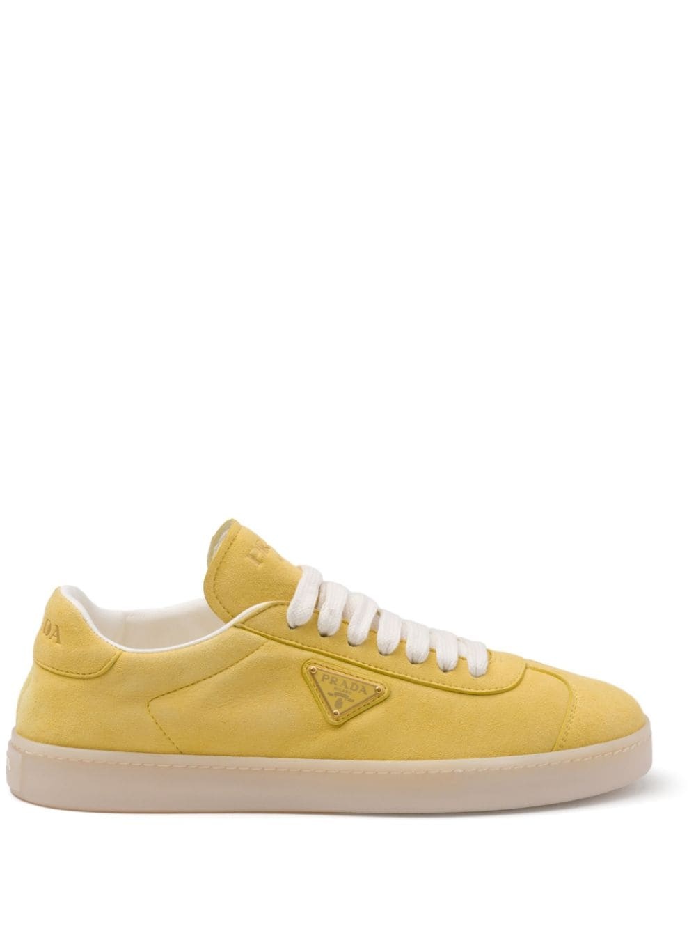 Prada Triangle-logo suede sneakers | farfetch | REVERSIBLE
