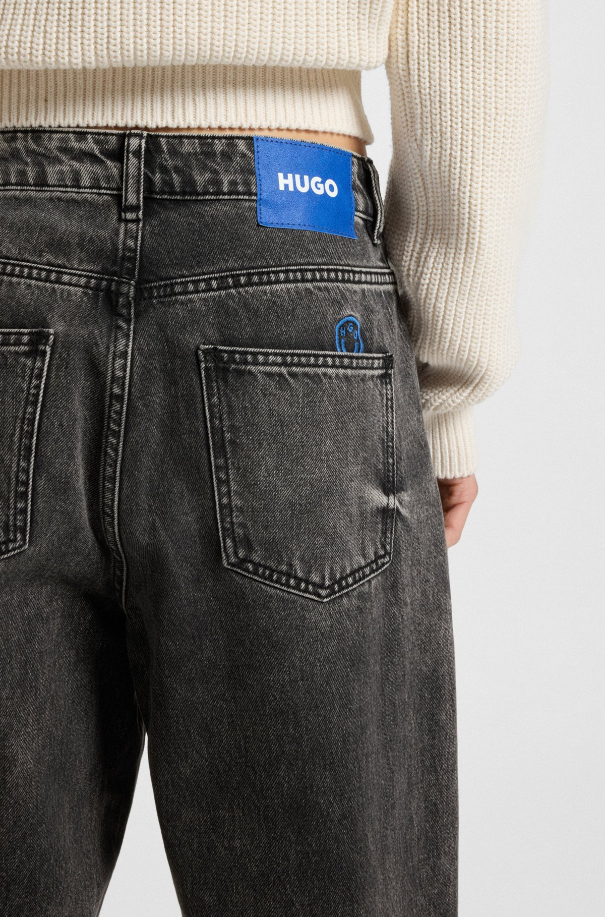RELAXED-FIT JEANS IN DISTRESSED RIGID DENIM - 5