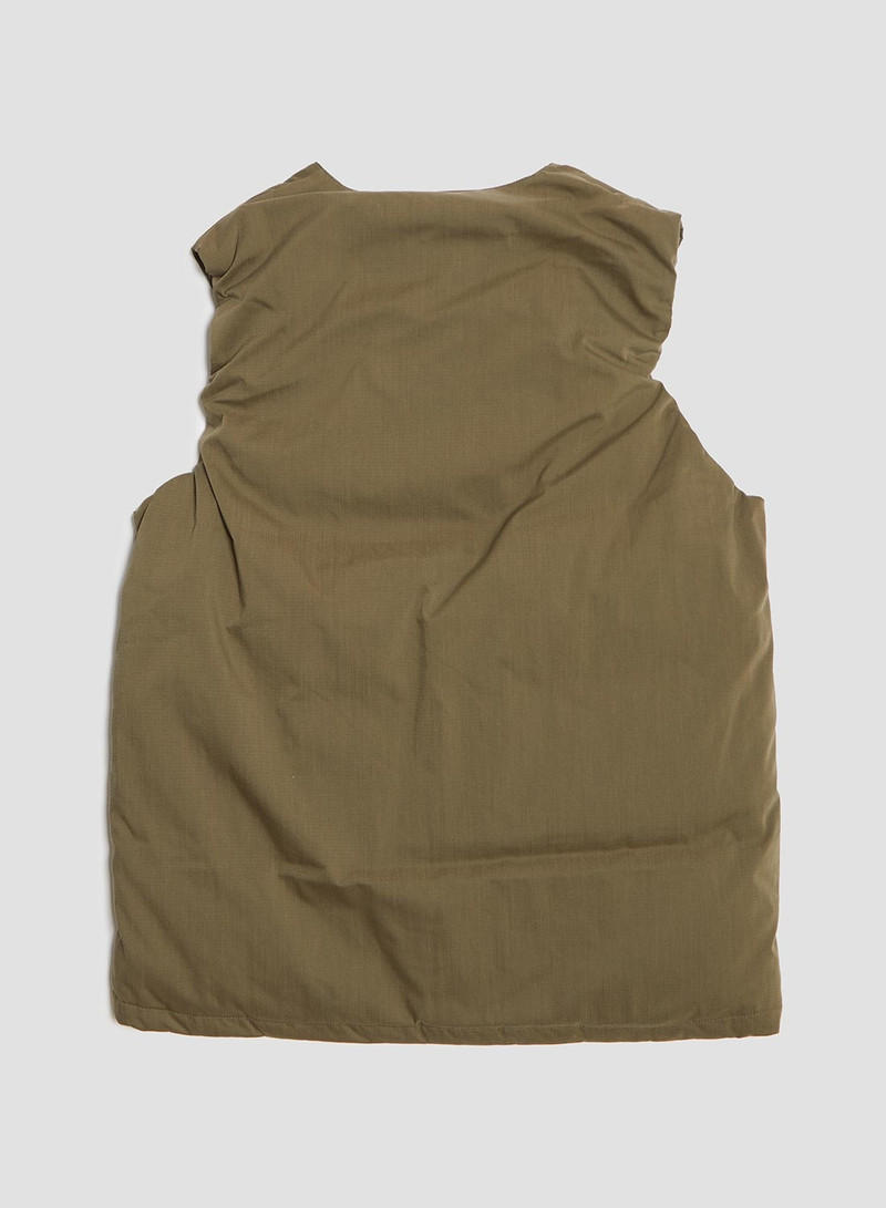Nanga Hinoc Ripstop Inner Down Vest in Army Green 3