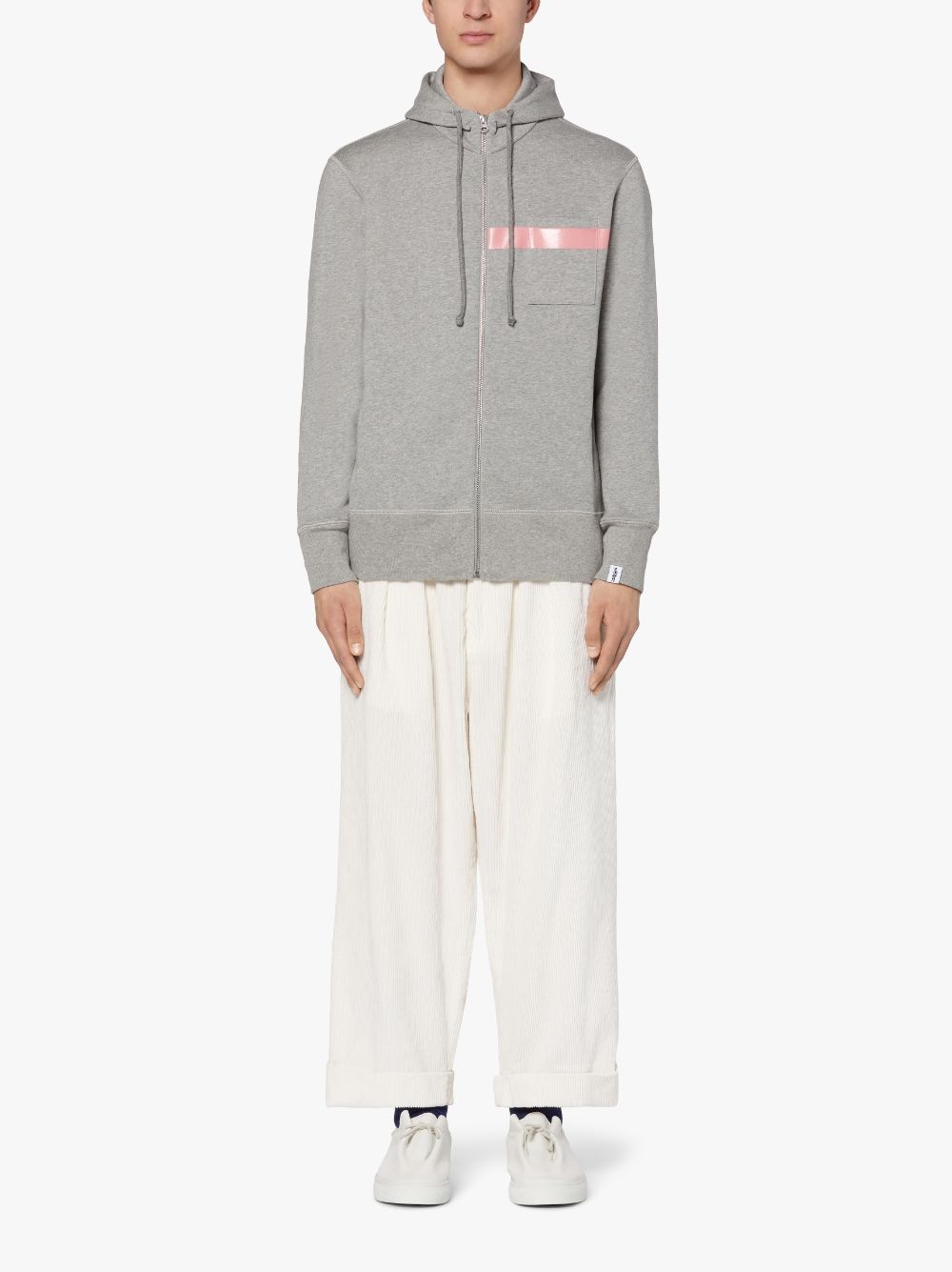 GREY X PINK COTTON HOODED SWEATSHIRT | GJM-208 - 2