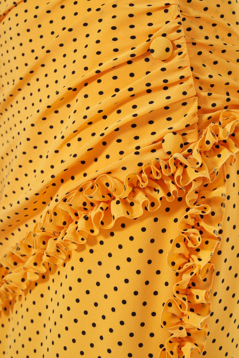 POLKA DOT SILK ONE SHOULDER DRESS WITH BOW 3