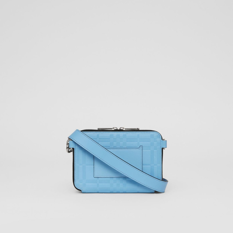 Embossed Check Leather Crossbody Bag 8